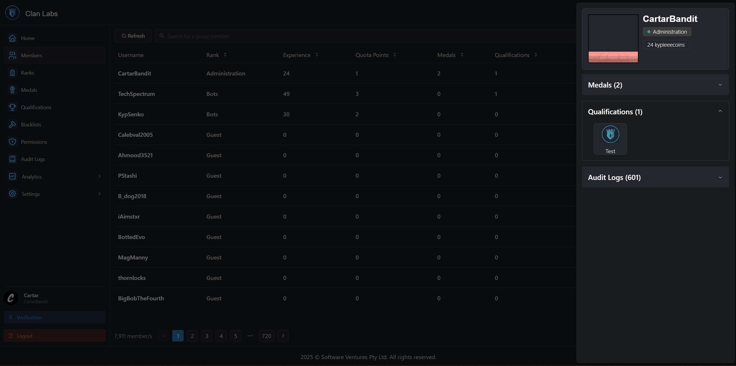 Clan Labs Dashboard